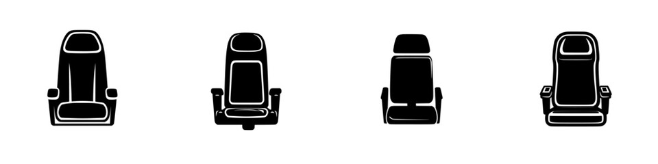 Poster - Collection of vector illustrations showcasing various styles of black and white seating designs for versatile applications