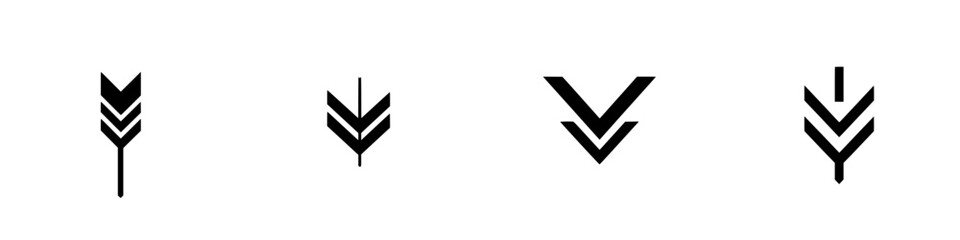 Poster - Stylized vector illustration of arrows in black and white design suitable for modern graphics and minimalist projects