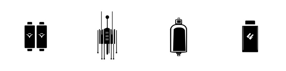 Poster - Vector illustration icons representing various objects in black and white style for design purposes and creative projects