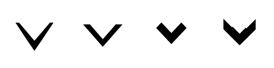 Poster - Vector illustration icons of various black and white arrow shapes featuring a modern minimalist design suitable for digital graphics