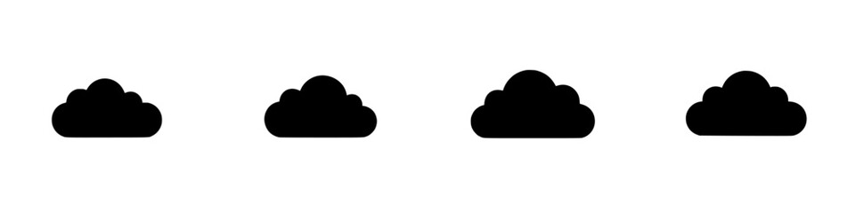 Poster - Vector illustration of black and white cloud icons for design and creative projects