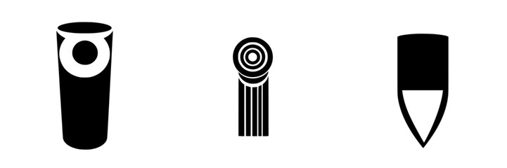 Poster - Vector illustration icons showcasing diverse objects in black and white style suitable for various design needs