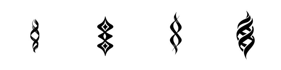 Poster - Black and white vector illustration icons showcasing unique abstract designs ideal for graphic projects or artistic prints