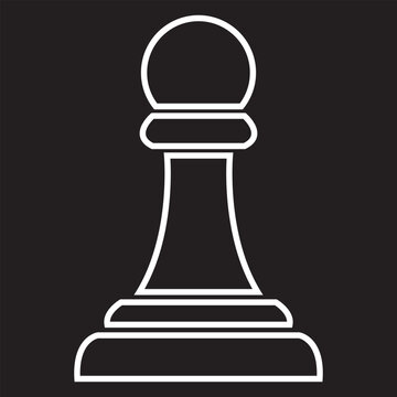 The illustration shows the outline of a pawn chess piece icon