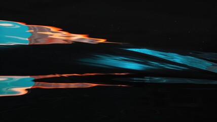 Poster - Abstract colorful light reflections in a dark environment. Digital artwork of spectrum with vibrant color and black background. Digital art for design and print. Dynamic pattern design. Flare. AIG53.