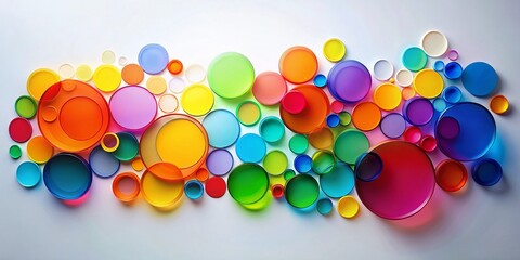 Sticker - colorful circle silhouette abstract art background