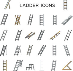 Leinwandbilder - Collection of Ladder Vector Icons