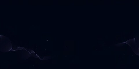 Poster - Abstract dark background with faint light shapes and small dots scattered around image space
