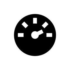 Poster - Illustration of a black gauge with a white needle pointing to the right and white markers around it