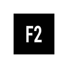 Poster - White f two text on a black background with a simple and bold design for clear visual communication