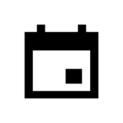 Poster - Black and white calendar icon with a square marking a date reminder for scheduling and planning events