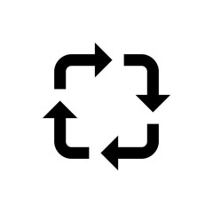 Aufkleber - Illustration of a square arrangement of four black arrows indicating a cyclical or repeating process flow