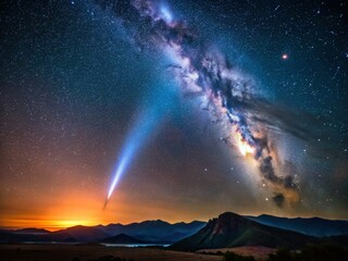 Wall Mural - Comet Neowise Night Sky Astrophotography - Stunning Starry Night Landscape
