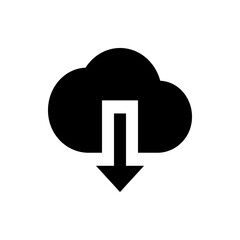 Poster - A black cloud with a white arrow pointing downwards indicating a download from the cloud storage system