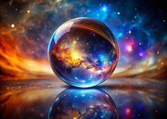 Wall Mural - Cosmic Orb: Universe in Glass - A Candid Shot of Celestial Sphere