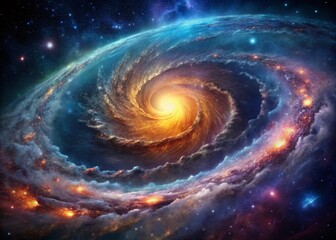 Wall Mural - Cosmic Spiral Galaxy: Mesmerizing Loop Animation Stock Footage