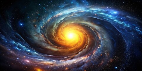 Wall Mural - Cosmic Vortex: Silhouette of Starry Nebula in Deep Space