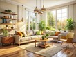 © Adisorn - Cozy Living Room Interior Design with Sunlight Streaming Through Window - Stock Photo
