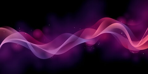 Poster - Abstract background with flowing purple and pink waves on a dark backdrop design