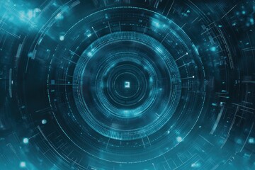 Fototapete - Abstract futuristic technology circles