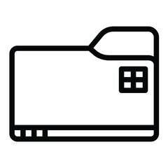 Fototapete - Desktop folder line icon, windows pack concept. Vector graphics. Folder with control button, start screen sign on white background, style for mobile or design.