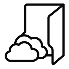 Fototapete - Cloud folder line icon, windows pack concept. Vector graphics. Folder with cloud storage, remote data sign on white background, style for mobile or design.