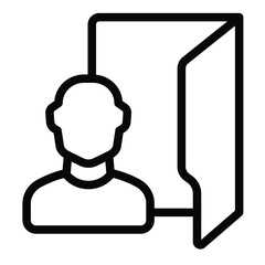 Fototapete - User folder line icon, windows pack concept. Vector graphics. Folder and man avatar, personal data sign on white background, style for mobile or design.