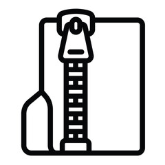 Poster - Archived files folder line icon, windows pack concept. Vector graphics. Folder with zipped files, folder and zipper sign on white background, style for mobile or design.