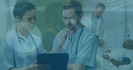 Poster - Image of data processing over diverse doctors and patient