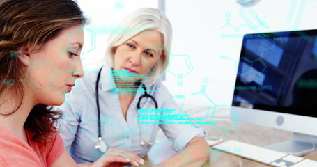 Poster - Image of data processing over diverse doctor and patient