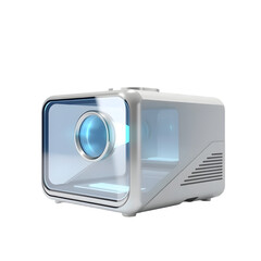 Poster - Futuristic Hologram Projector 3d Render, Visualization Of Technology, Innovation Concept On Plain Background, Isolated And Ready For Your Creative Projects. Advanced Technology. Future Vision.