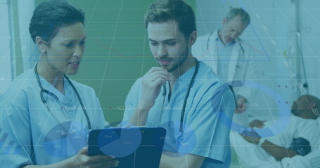 Poster - Image of data processing over diverse group of doctors