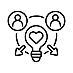Poster - creative idea teamwork collaboration innovation solution lightbulb heart people connection concept