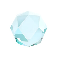 Poster - Geometric Glass Art. Modern Transparent Sculpture, Precision Design, 3d Rendering On White. Object Is Isolated, Clear, And Beautiful. Ready For Use In Presentations, Websites, Or Artistic Concepts.