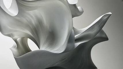 Abstract Flowing Sculptural Form with Subtle Gray Tones and Intricate Texture