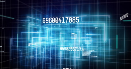 Aufkleber - image of financial data processing over dark background