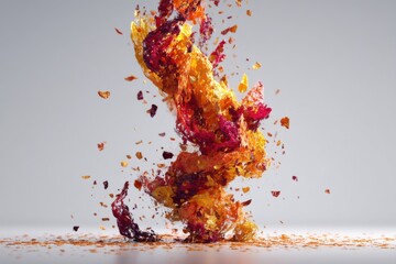 Poster - An abstract swirl of vibrant colors, featuring dynamic motion and intricate detail, creating a visually stunning composition against a simple background, perfect for artistic use.