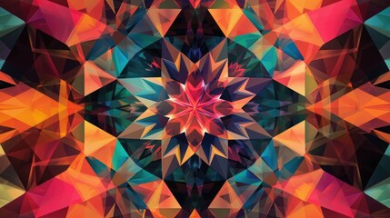 Fototapete - The abstract picture of the geometry colourful polygon shape repetitive pattern in background, geometry is mathematic that study shapes, sizes, properties, and dimensions of objects and spaces. AIG51.