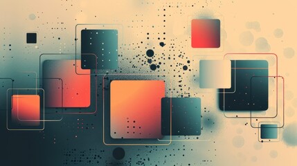 Fototapete - The abstract picture of the multiple colored square shape gathering in the bright background, geometry is mathematics that study shapes, sizes, properties, and dimensions of objects and spaces. AIG51.