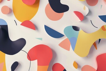 Poster - Flat lay of geometric shapes in pastel colors on a turquoise background. Background image of 3D rendering artwork with geometric shape and modern artwork. Creative design and art concept. AIG51.