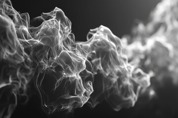 Poster - An abstract and ethereal view of wispy white smoke against a dark backdrop, creating a sense of mystery and intrigue, with delicate swirls and subtle light.