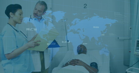 Poster - Image of data processing over two diverse doctors with patient