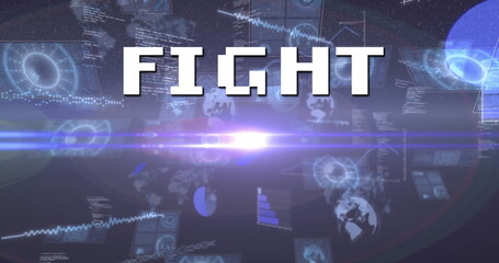 Poster - image of fight text over scope scanning and data processing