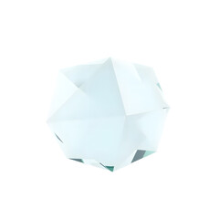 Aufkleber - Geometric Glass Art Stands Elegantly. Modern Sculpture Reflects Light, Isolated On White. Clean Design, Clear Presentation For Artistic Projects. Minimalist Style Is Eye-catching. A Perfect Addition