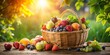 © Adisorn - Fresh Fruit Basket in Lush Green Garden with Bokeh - Stock Photo