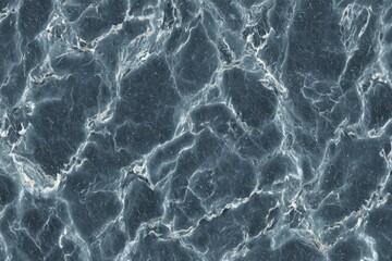 Poster - Close-up of a dark blue marble stone surface with intricate white veins, showcasing the beautiful natural patterns and textures of the rock formation.