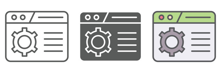Fototapete - Automation Icons Set – Vector Illustrations in Multiple Styles