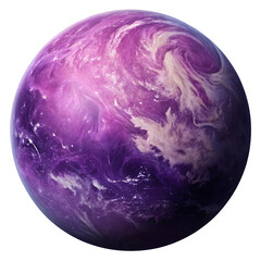 Wall Mural - Planet with purple atmosphere isolated on a transparent background