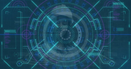 Aufkleber - image of scope scanning over data processing