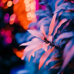 Poster - a close up detailed shot of a lush botanically inspired flower plant featuring dramatic moody cinema